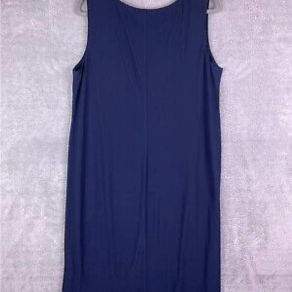R&M Richards Dress Sleeveless Size 10 Navy Removable Necklace - Picture 2 of 3